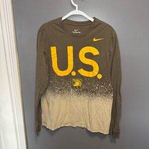 U.S. Army Black Knights Nike T-Shirt Long Sleeve Men's Size Medium Olive